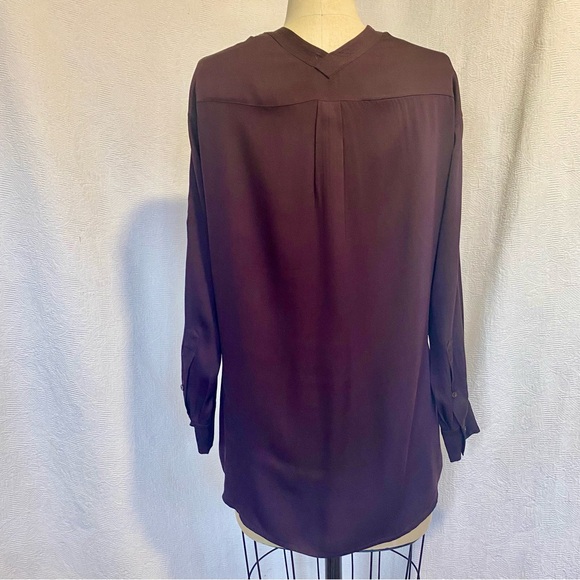 Vince XS pure silk dark purple blouse - Picture 5 of 8
